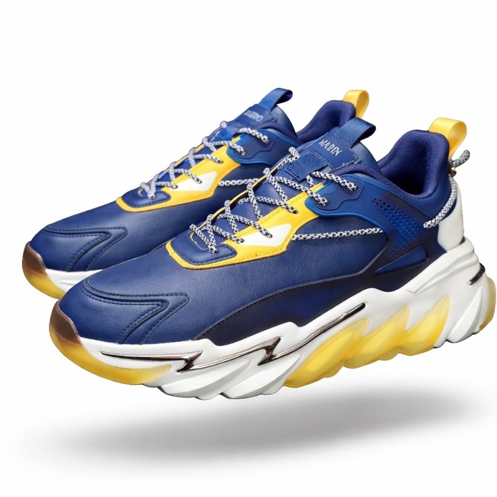 Men's Blue and Yellow Sneakers